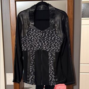 Frank Lyman Design Black and White Textured Blazer